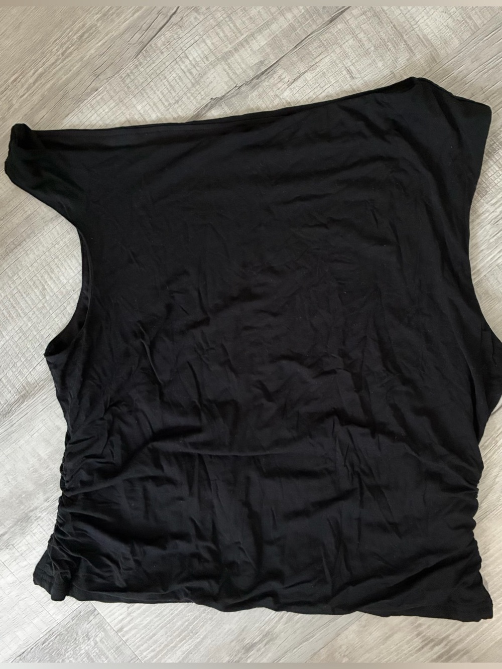 black off-the-shoulder tank top